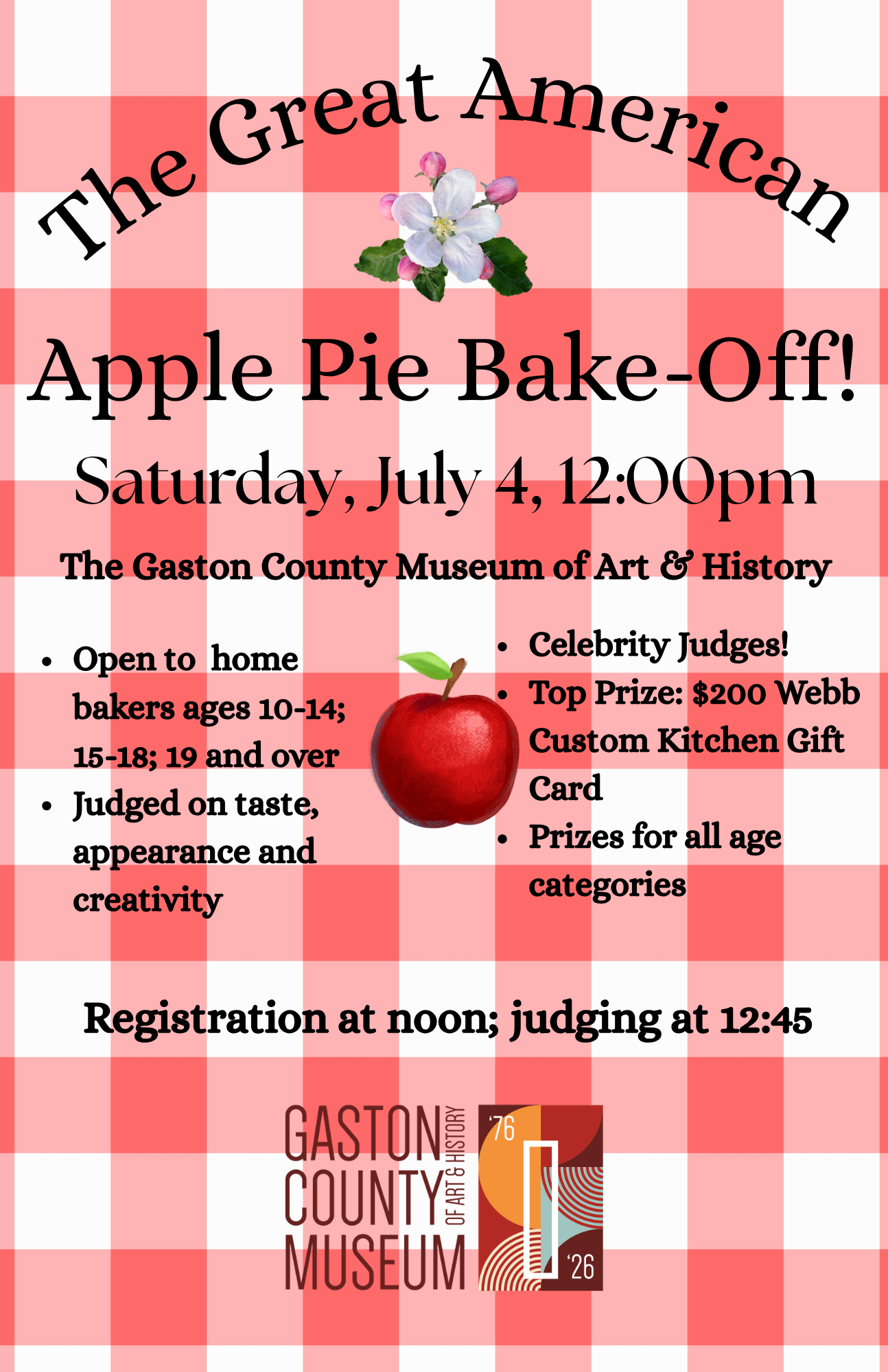 The Great American Apple ie Bake Off 7 x 5 in